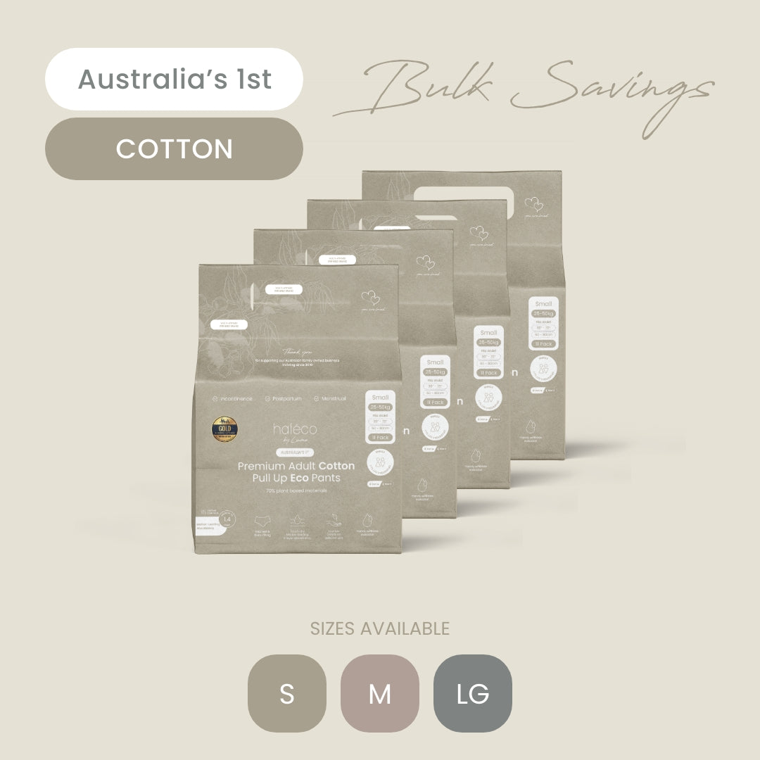 Haleco by Luvme ADULT biodegradable COTTON Pull Up Pants 4 Packs