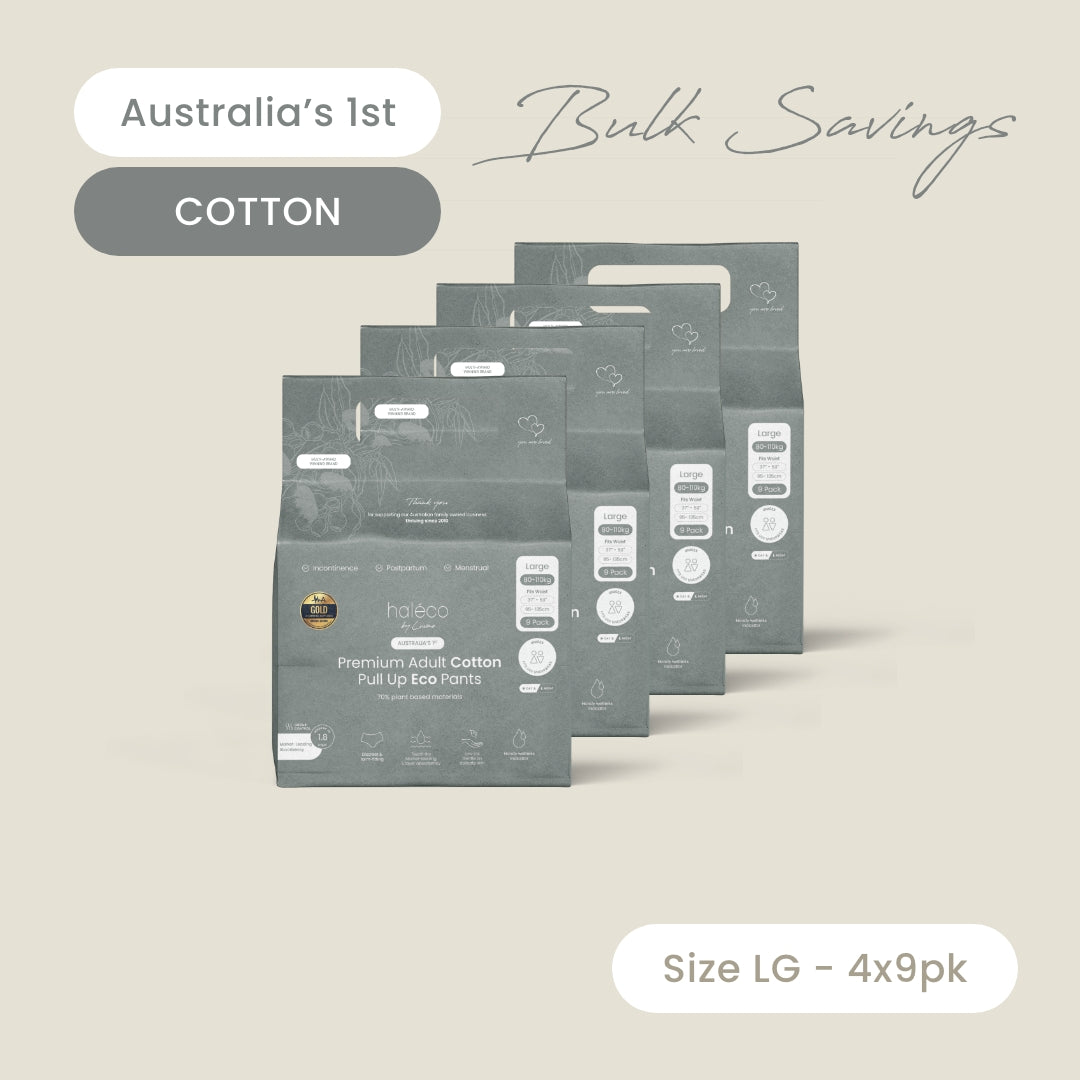 Haleco by Luvme ADULT biodegradable COTTON Pull Up Pants 4 Packs