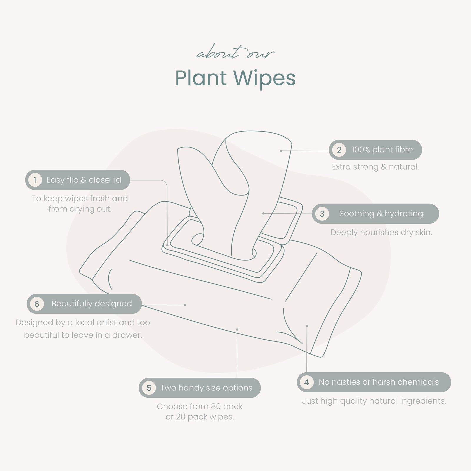 Haléco by Luvme 80pk Plant Wipes | 12 PACKS