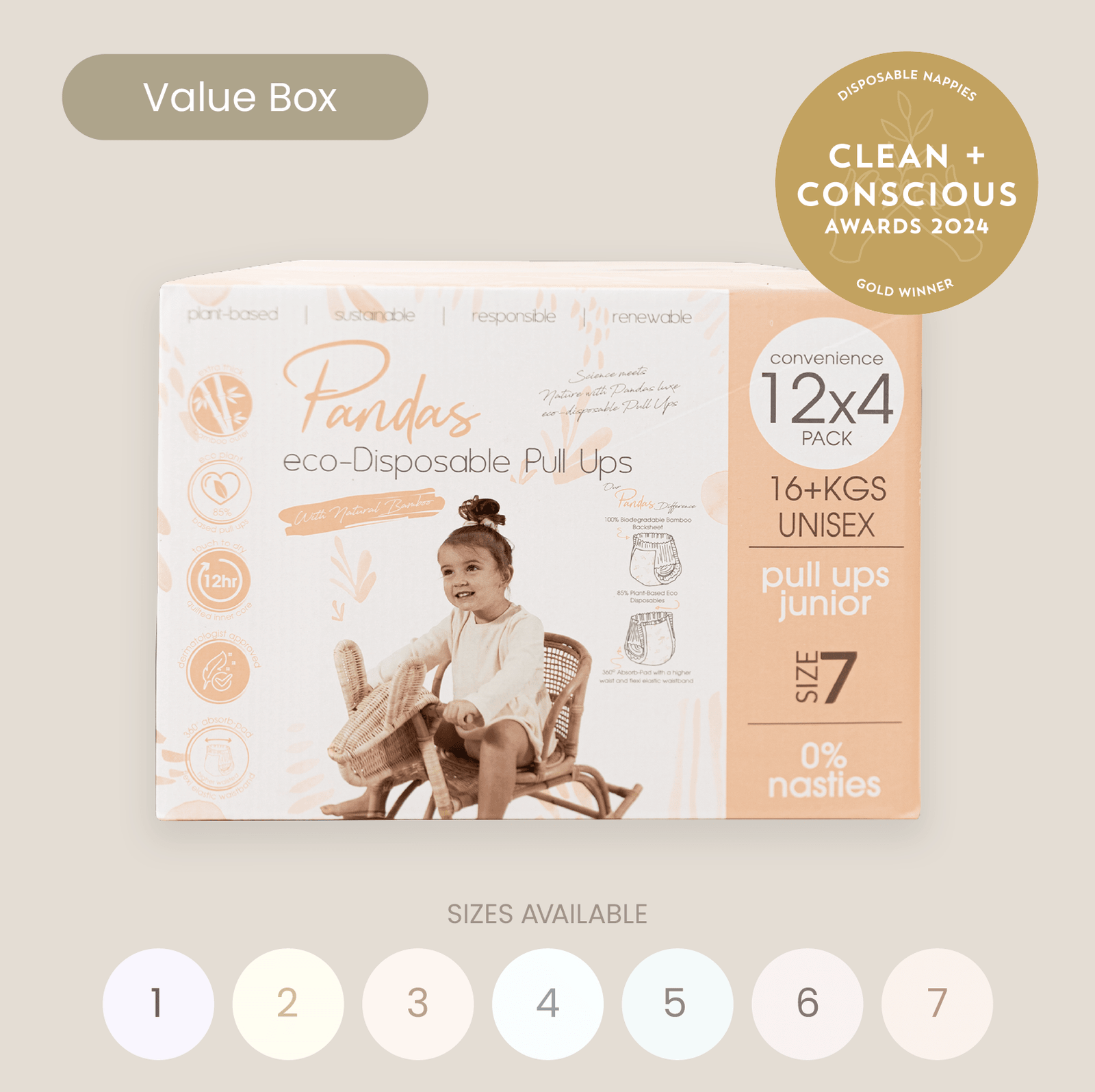 Pandas by Luvme Bamboo Nappies & Pull Ups | SINGLE BOX - shop_name Nappies