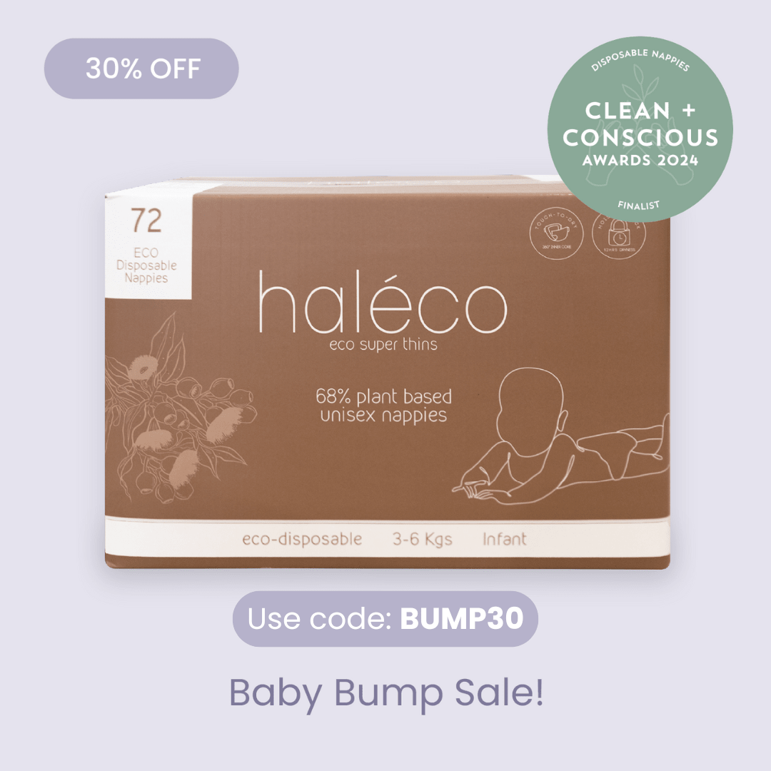 30% OFF BABY BUMP SALE Haleco 70% Biodegradable COTTON Infant Baby Nappies 3 - 6kg | SINGLE BOX - Gentle on Skin, Eco‑Friendly - shop_name Nappies