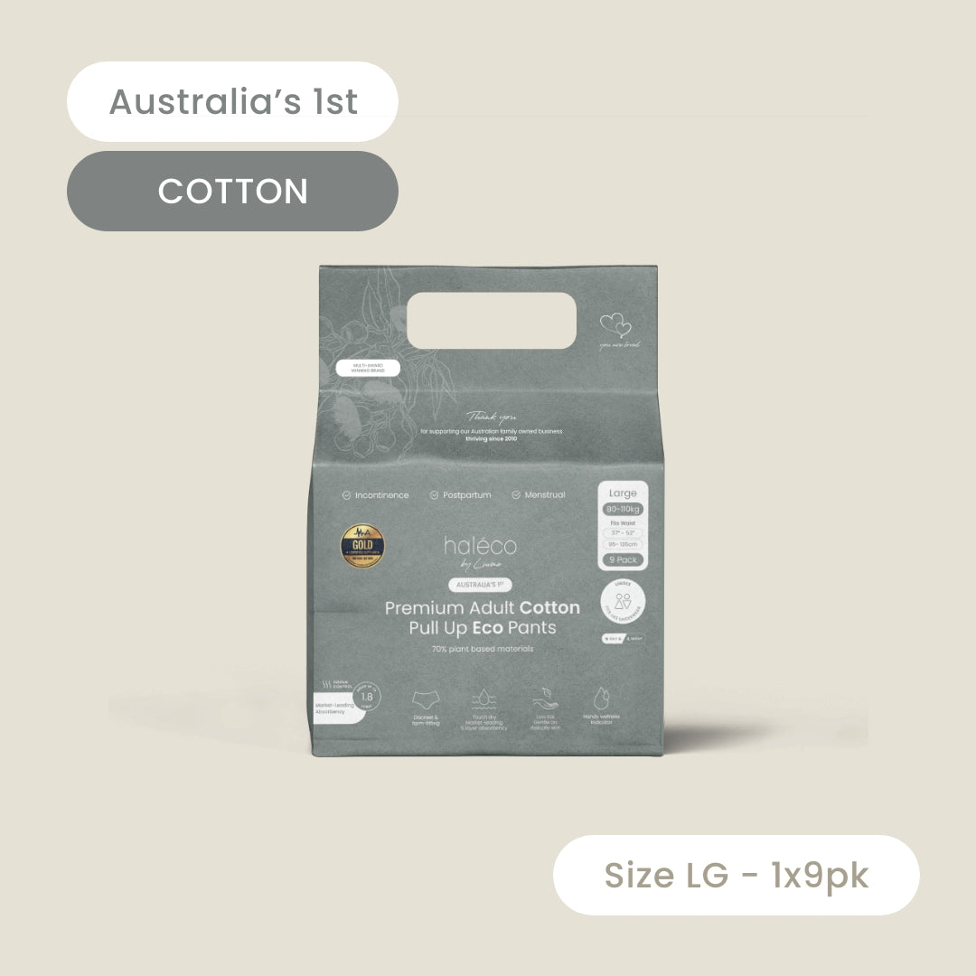 Haleco by Luvme ADULT biodegradable COTTON Pull Up Pants | Single Pack