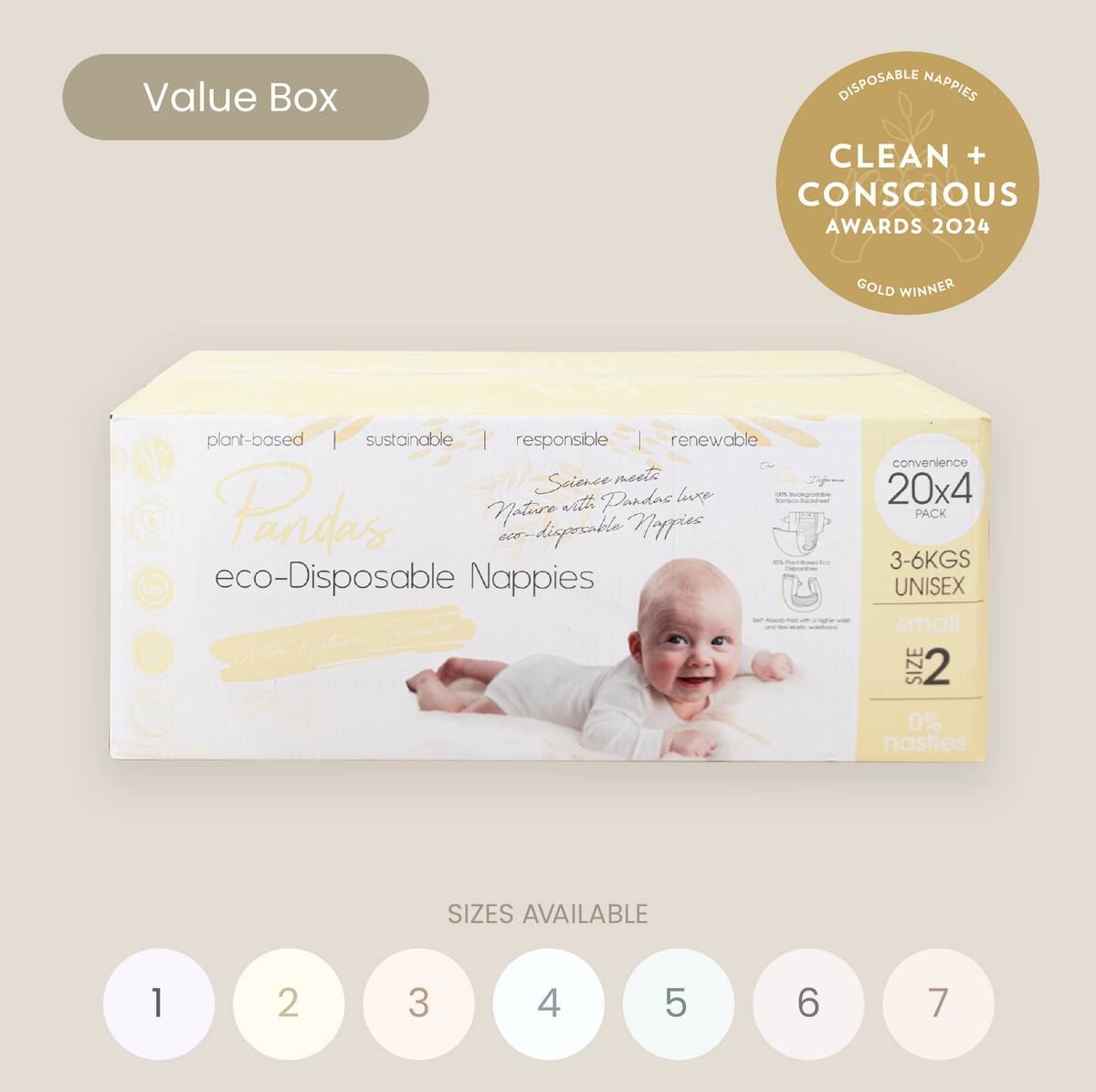 Pandas by Luvme Bamboo Nappies &amp; Pull Ups | SINGLE BOX