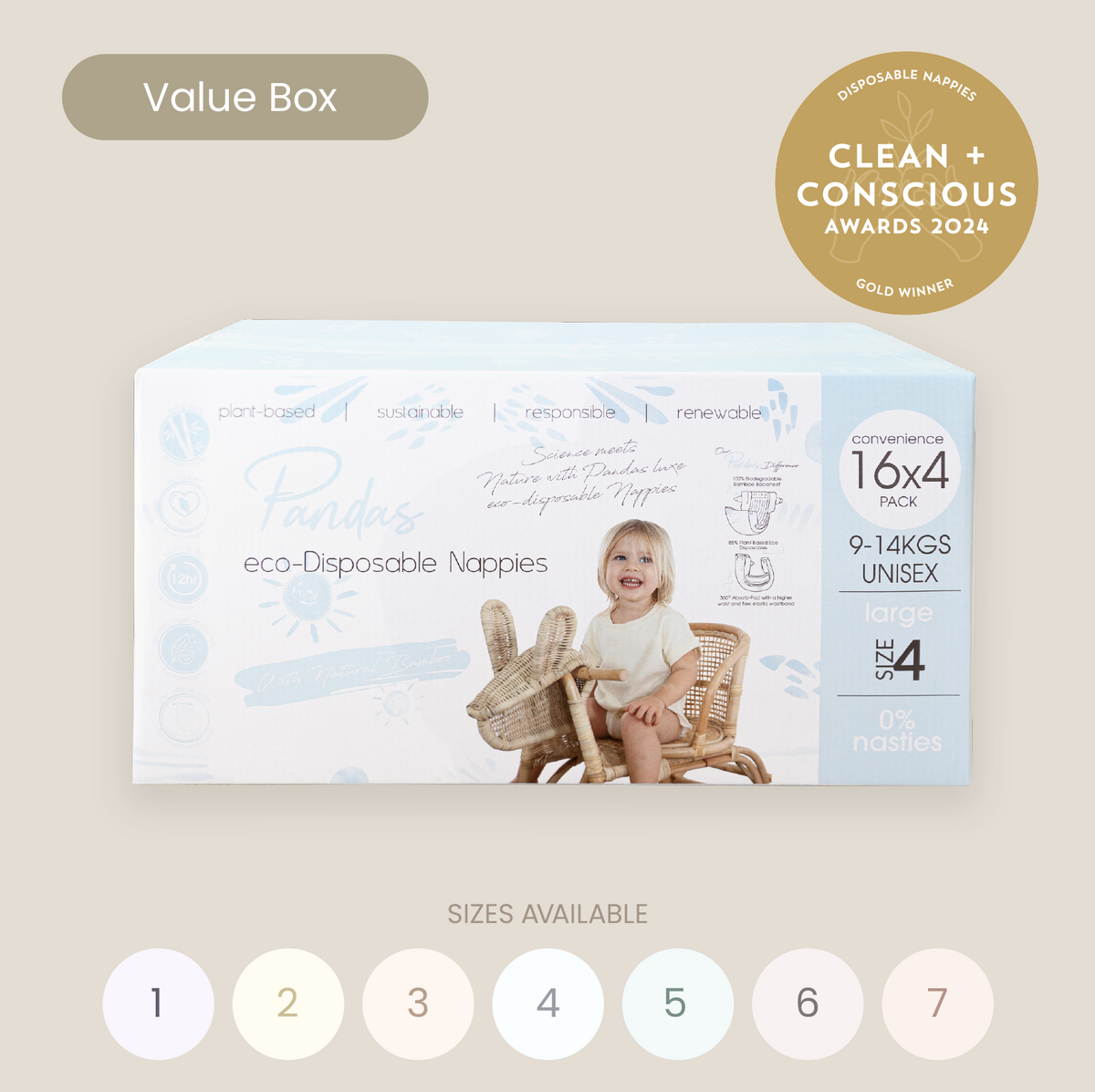 Pandas by Luvme Bamboo Nappies &amp; Pull Ups | SINGLE BOX