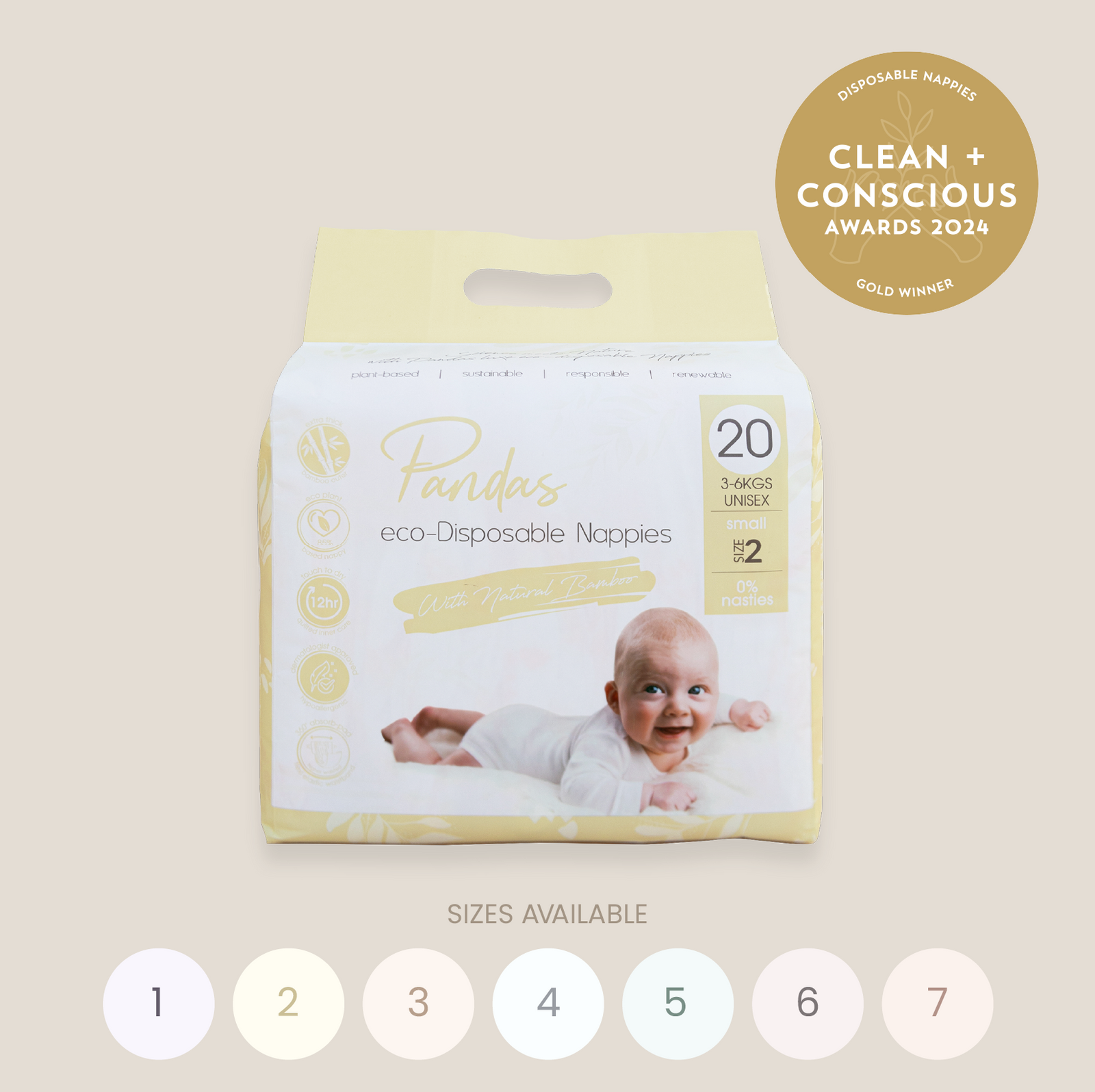 Pandas by Luvme Bamboo Nappies & Pull Ups | SINGLE PACK