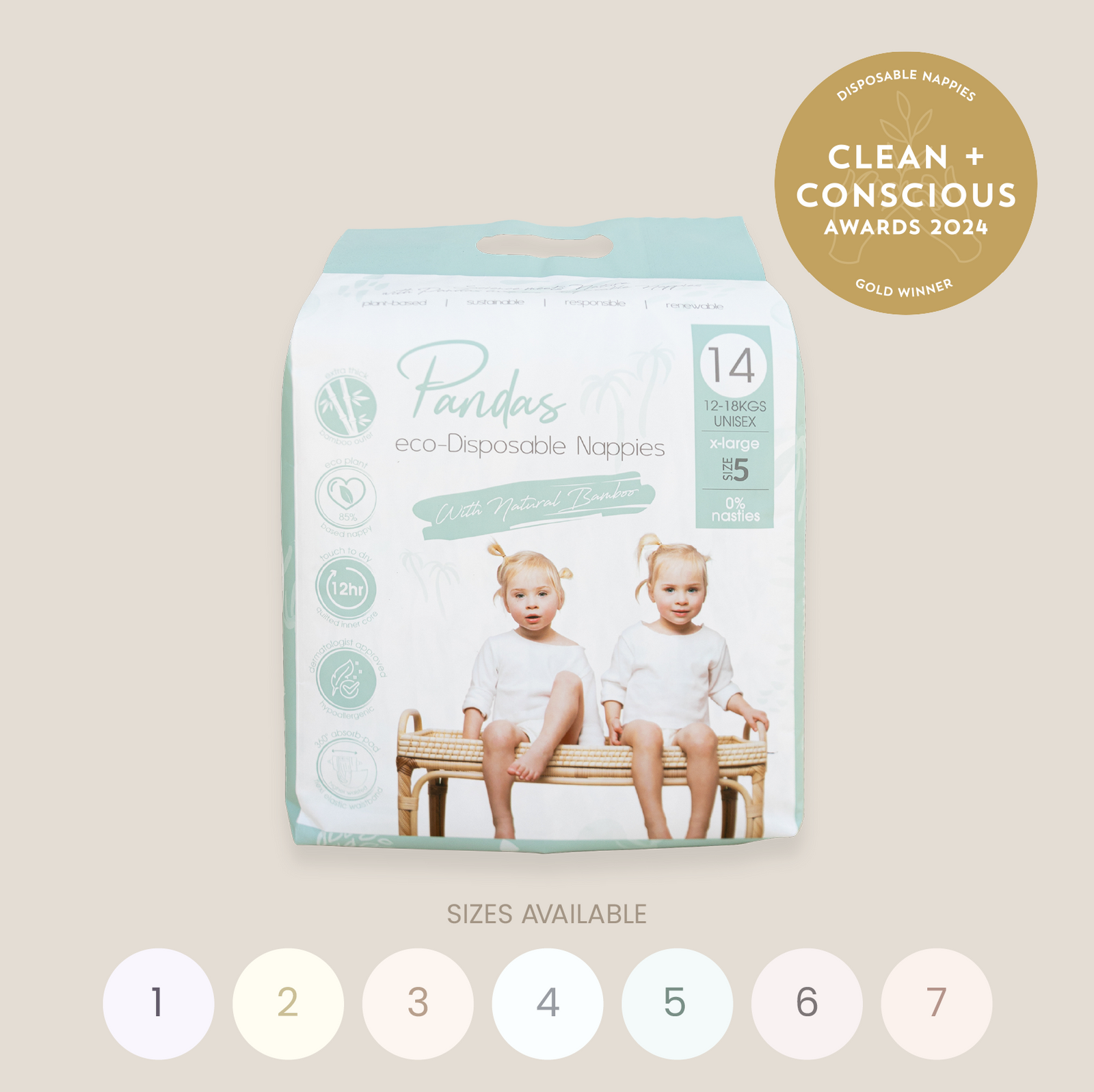 Pandas by Luvme Bamboo Nappies & Pull Ups | SINGLE PACK