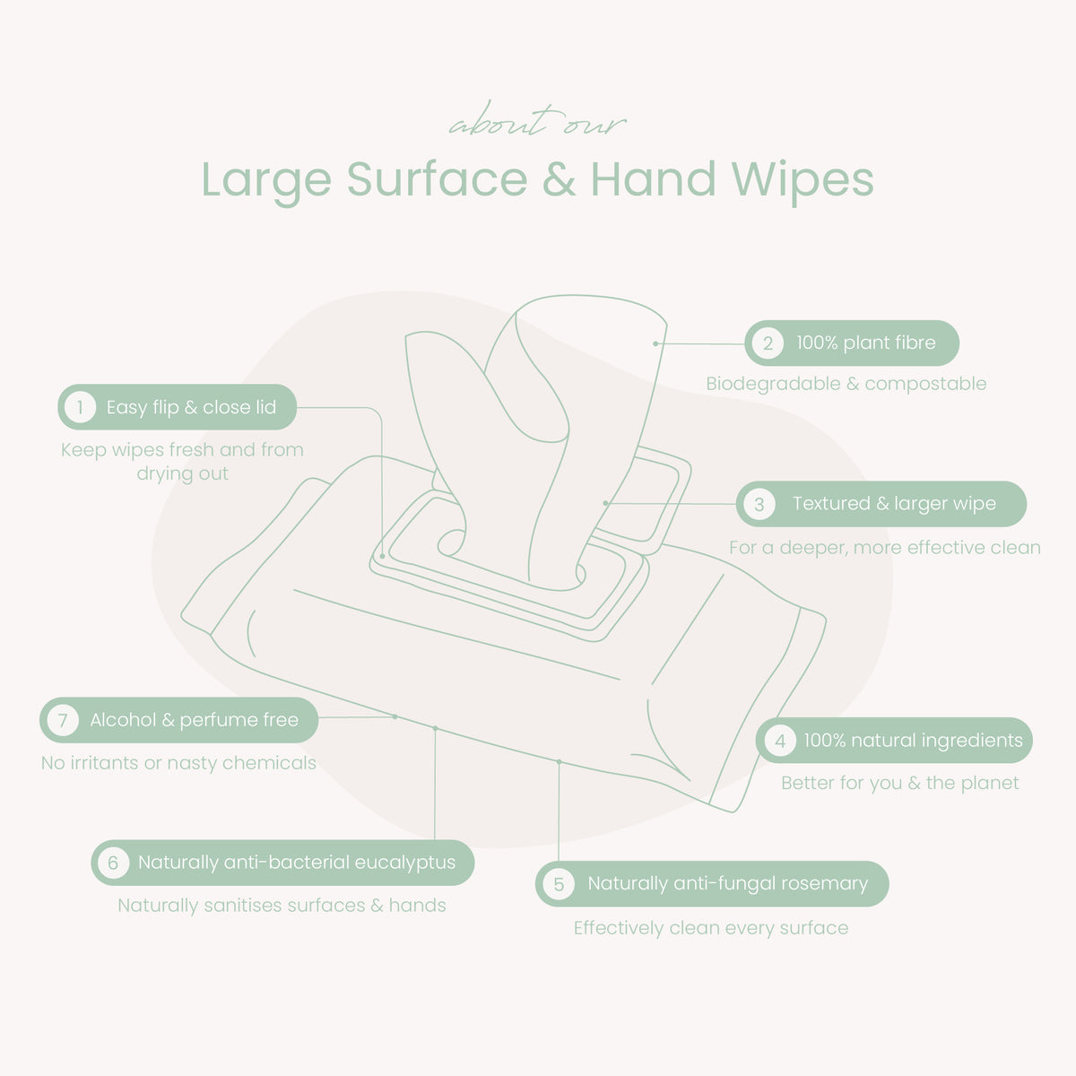 Haléco by Luvme 20pk Large Surface &amp; Hand Wipes | 8 PACKS