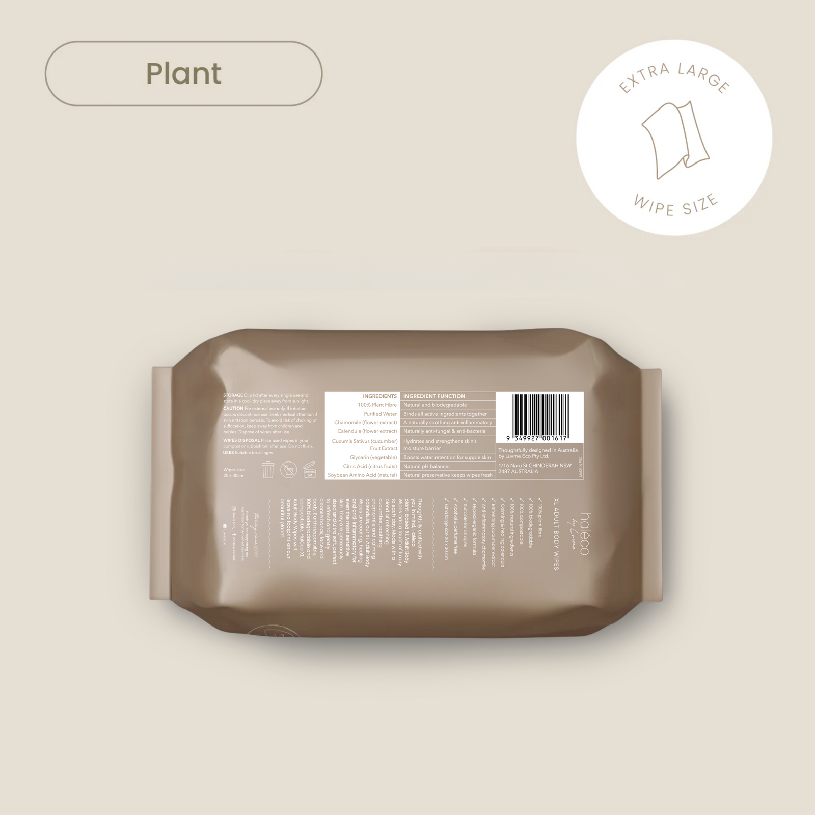 Haléco by Luvme 50pk XLarge Wipes | 1 PACK