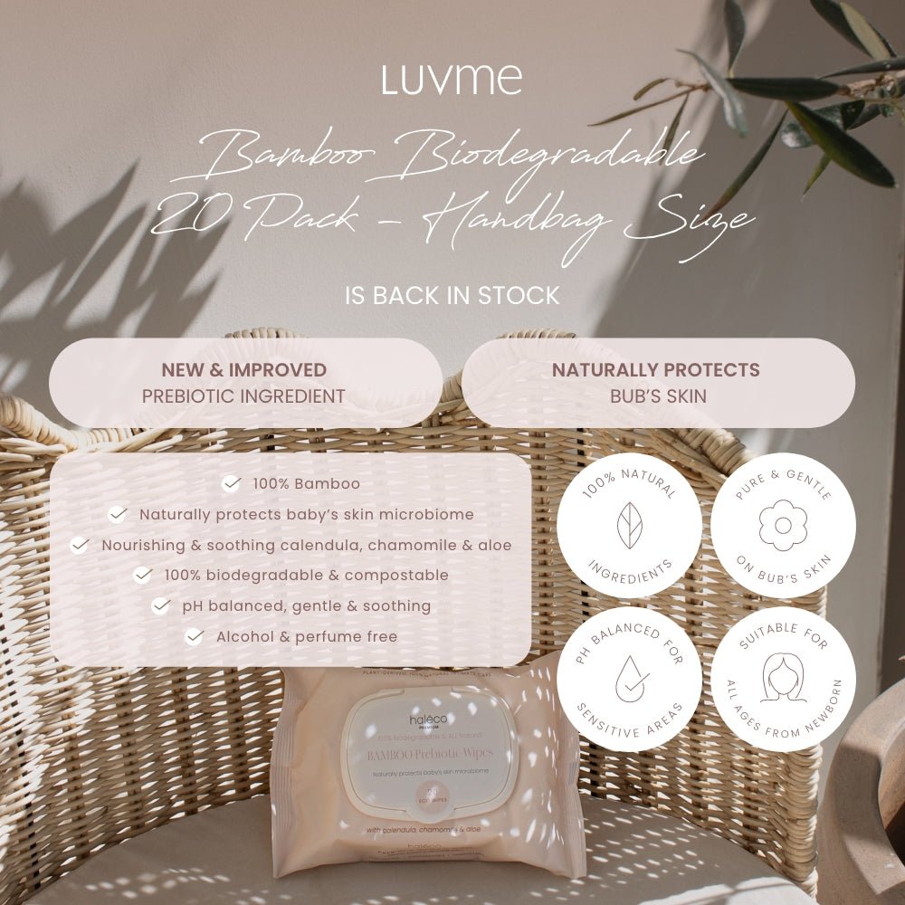 Haléco by Luvme 20pk Bamboo Prebiotic Wipes | 16 PACKS - CLEARANCE SALE - shop_name Wipes