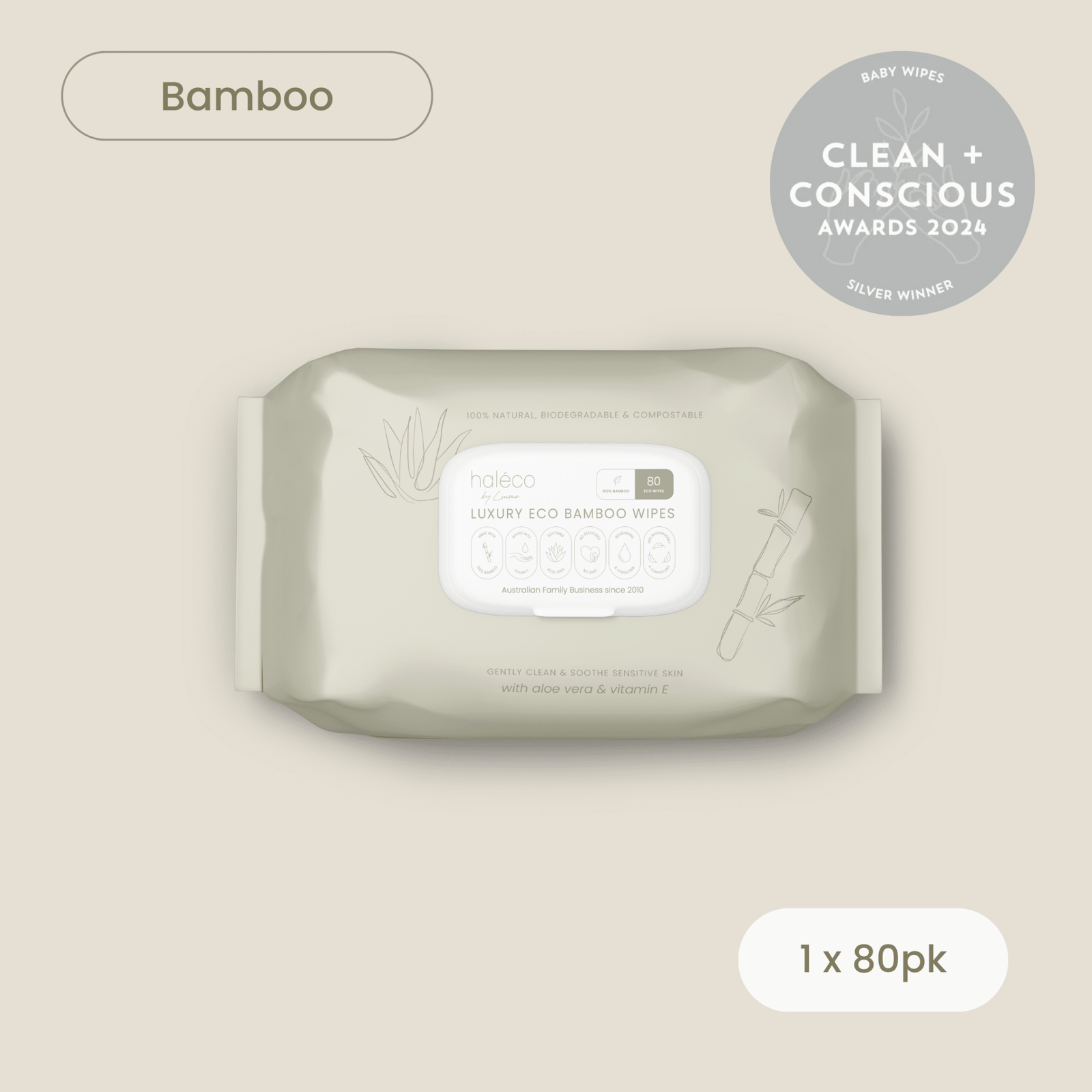 Haléco by Luvme 80pk Bamboo Wipes | 1 PACK - shop_name Wipes