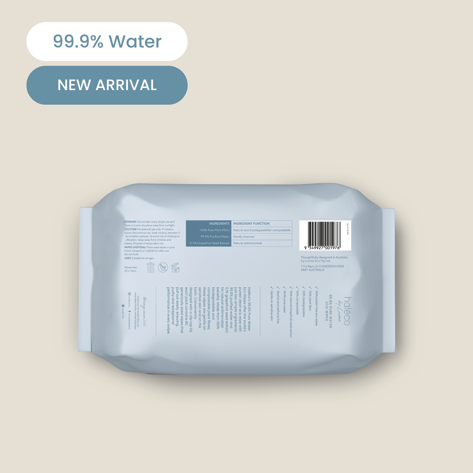 Haléco by Luvme 80pk Water Wipes | 12 PACK - shop_name Wipes