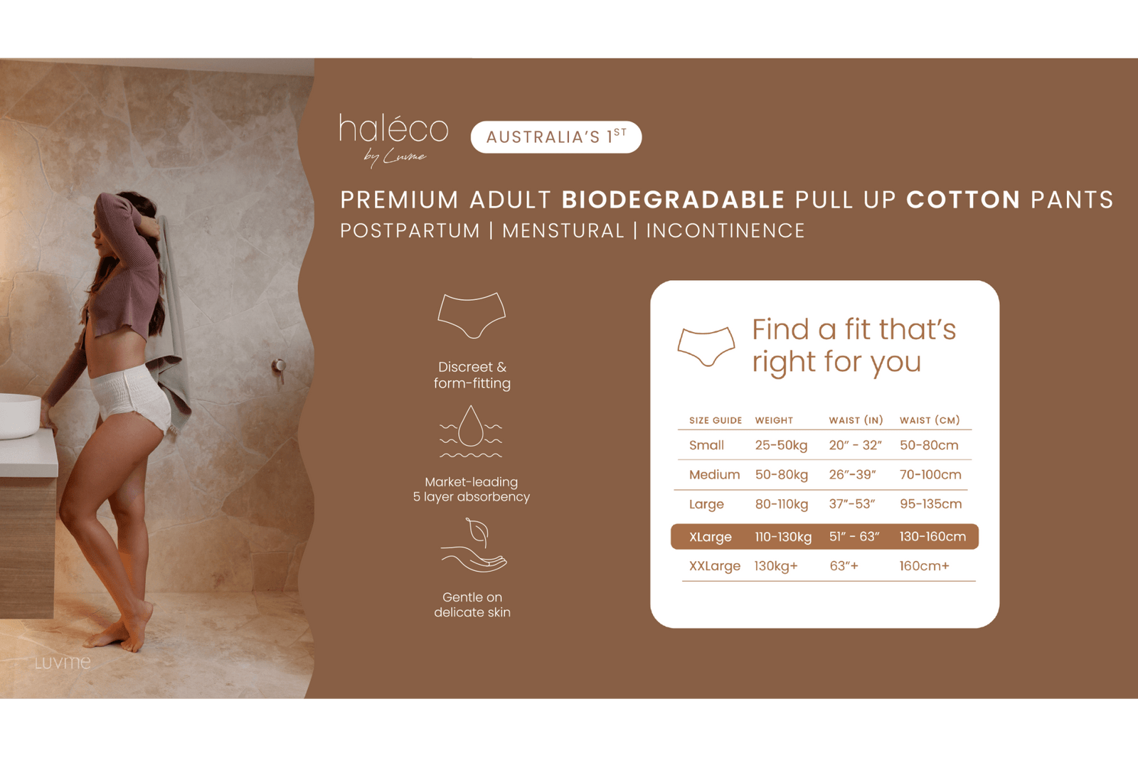 Haleco by Luvme ADULT biodegradable COTTON Pull Up Pants | Single Pack - shop_name Nappies