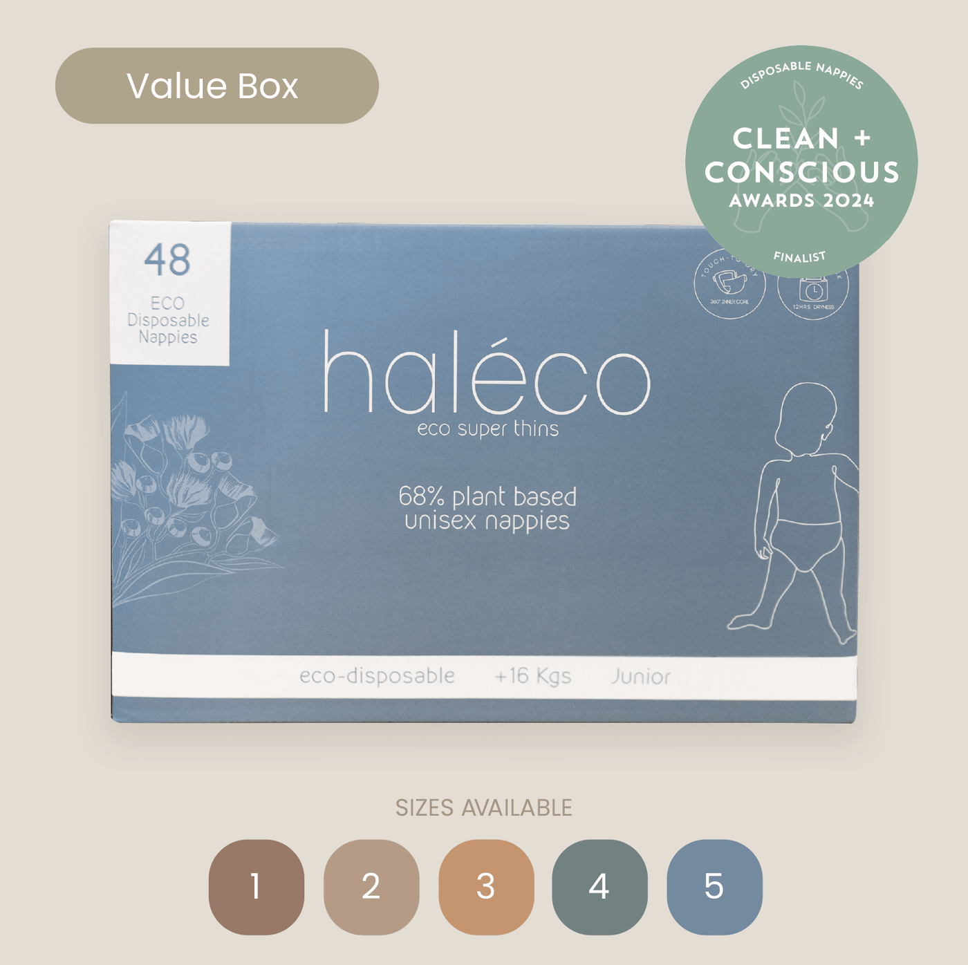 Haleco 70% Biodegradable COTTON Baby Nappies | SINGLE BOX - Gentle on ...