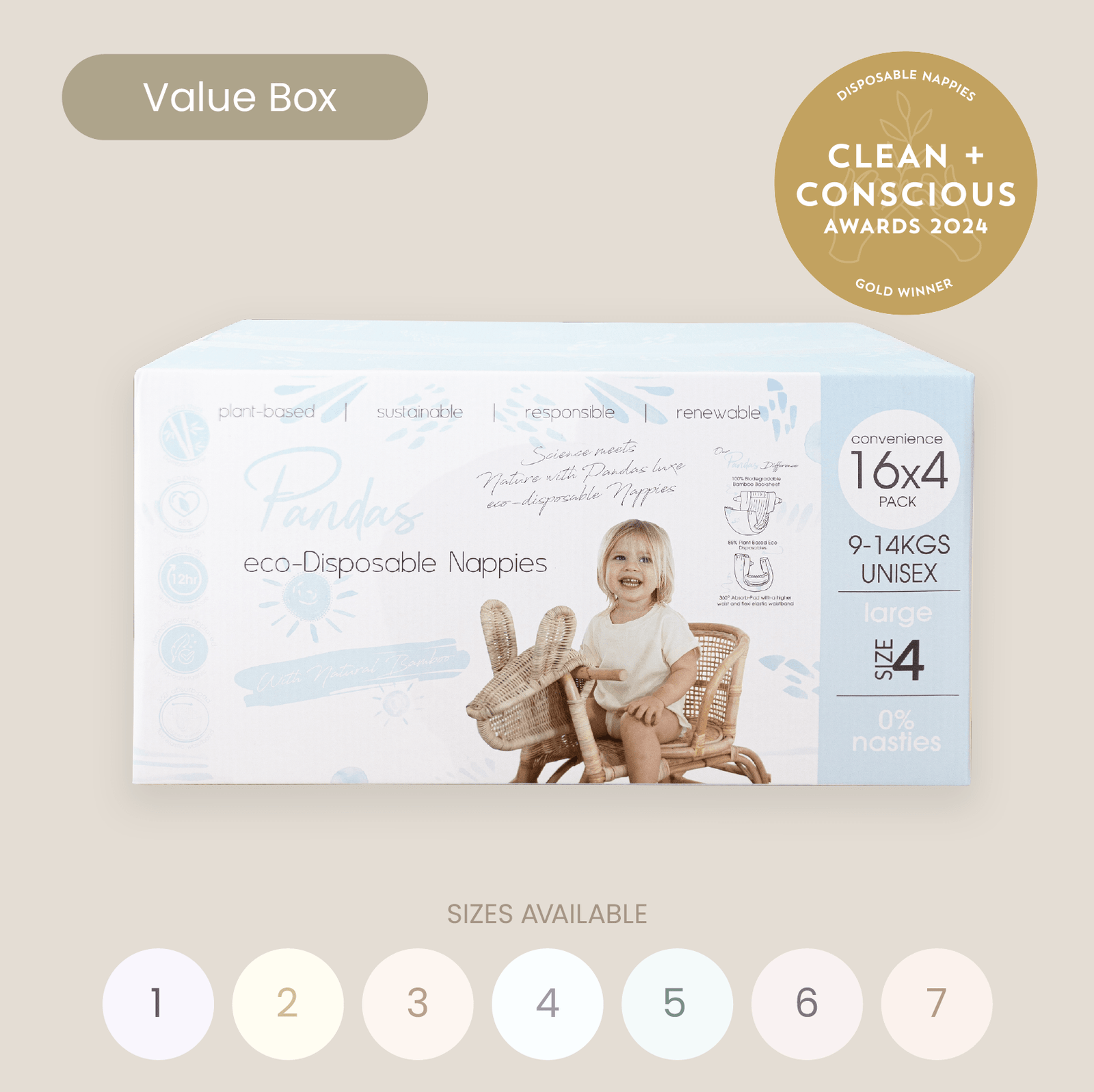 Pandas by Luvme Bamboo Nappies & Pull Ups | SINGLE BOX - shop_name Nappies