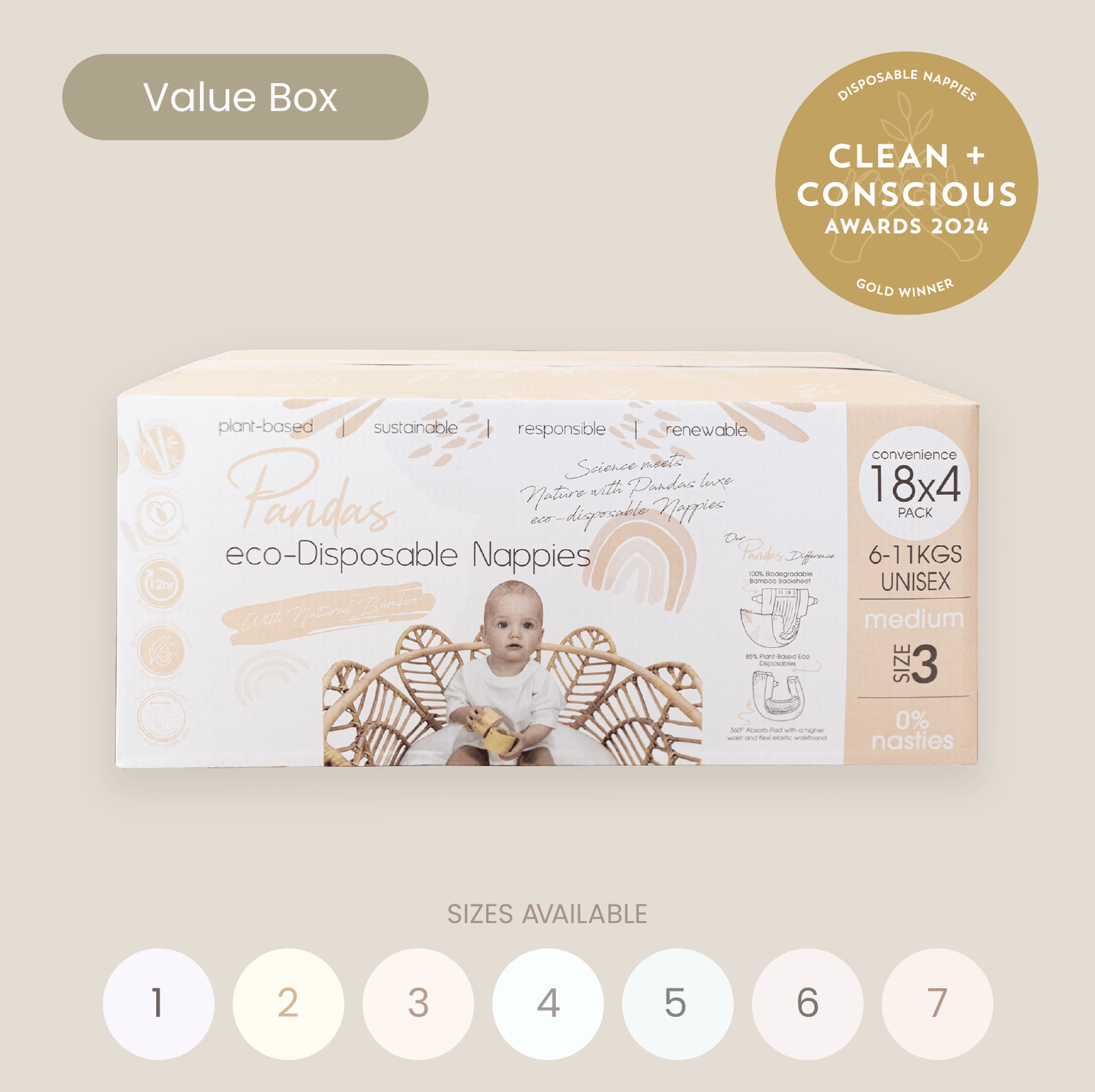 Pandas by Luvme Bamboo Nappies & Pull Ups | SINGLE BOX - shop_name Nappies