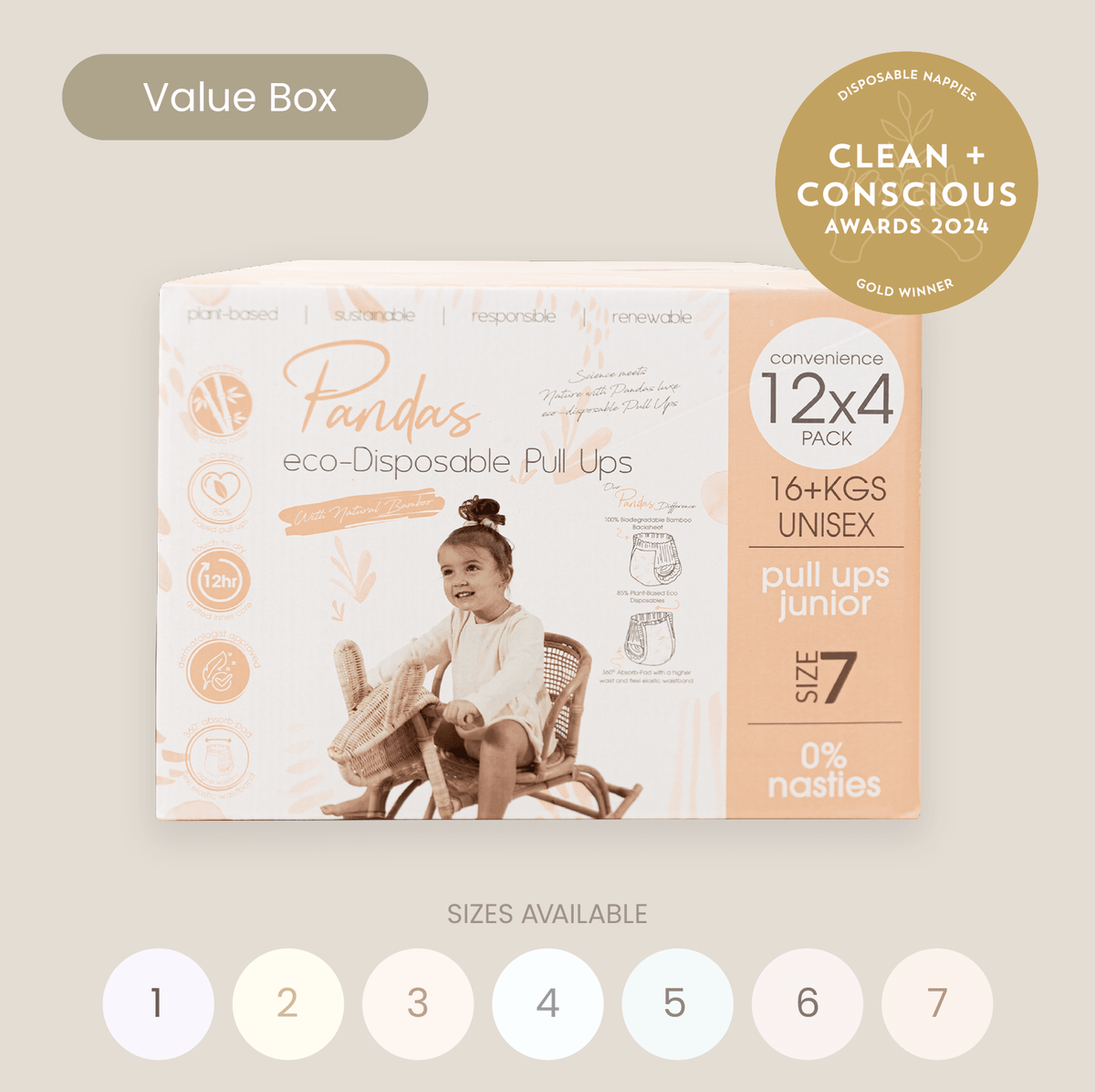 Pandas by Luvme Bamboo Nappies &amp; Pull Ups | SINGLE BOX - shop_name Nappies