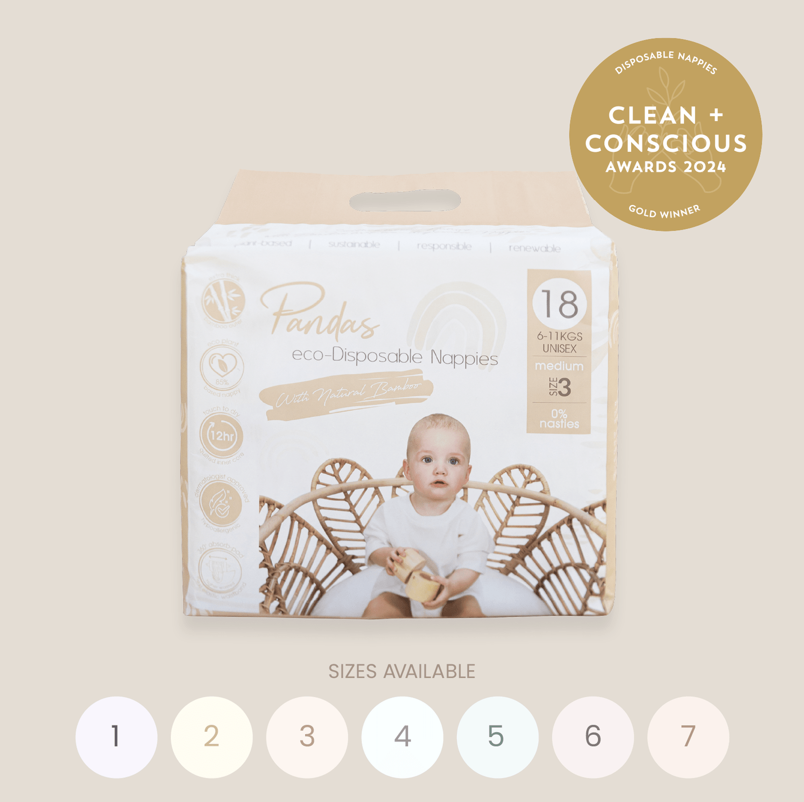 Pandas by Luvme Bamboo Nappies & Pull Ups | SINGLE PACK - shop_name Nappies
