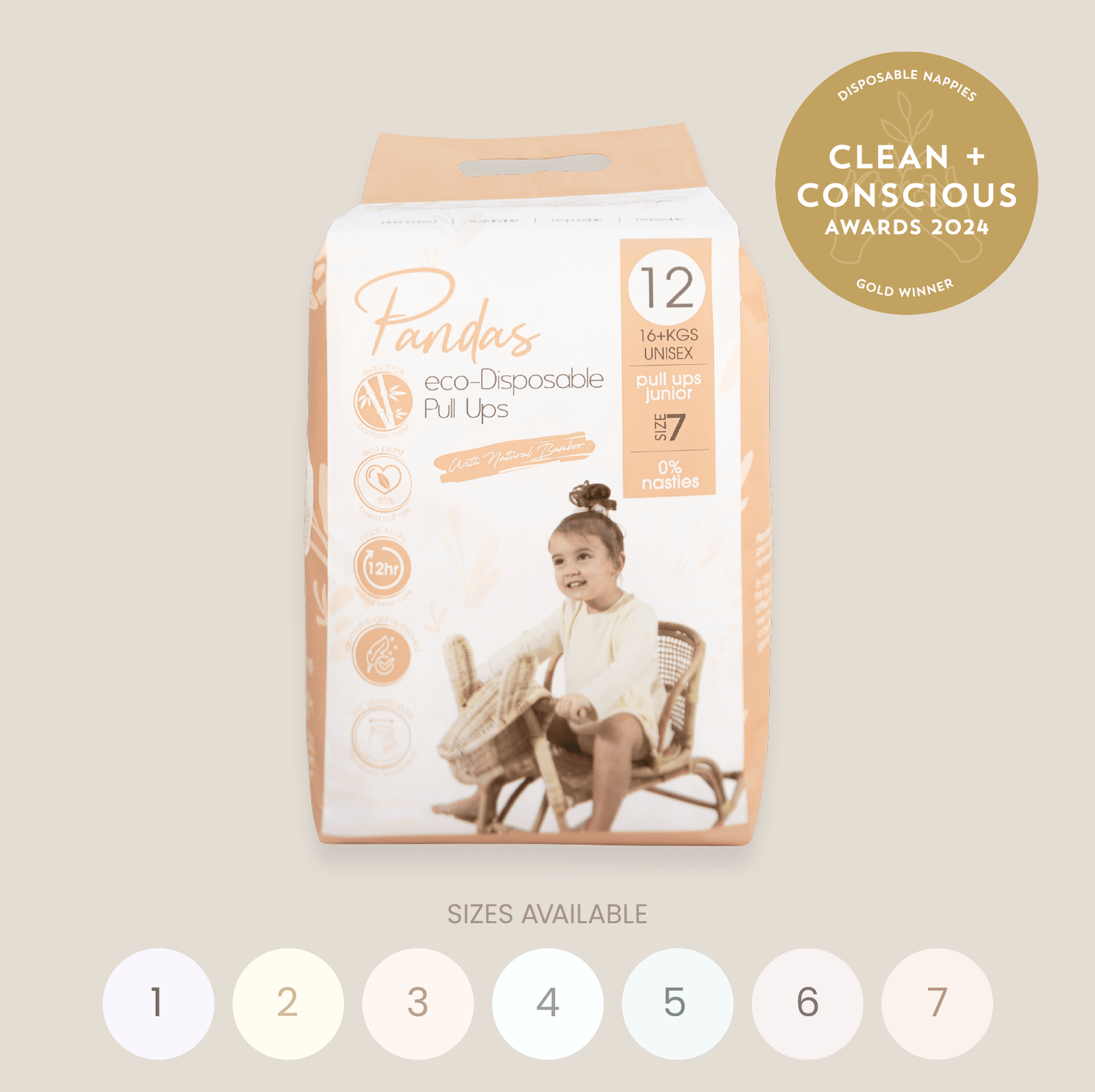 Pandas by Luvme Bamboo Nappies & Pull Ups | SINGLE PACK - shop_name Nappies