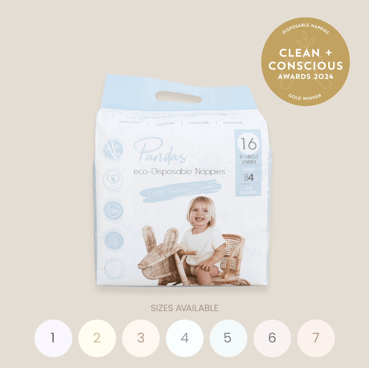Pandas by Luvme Bamboo Nappies &amp; Pull Ups | SINGLE PACK - shop_name Nappies